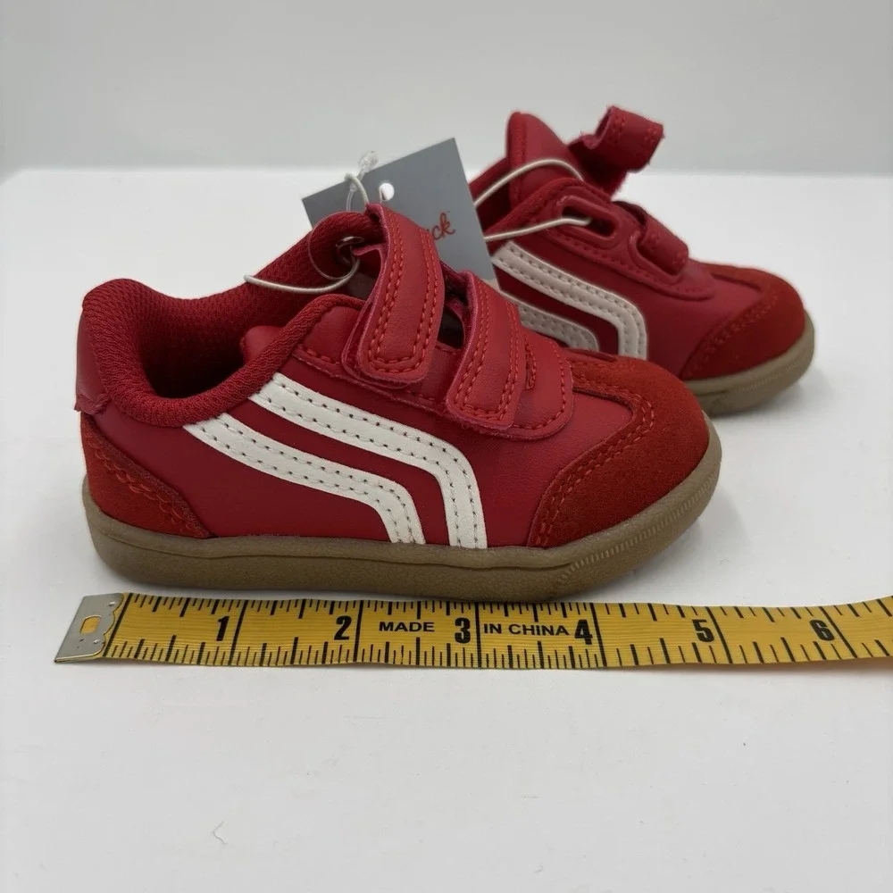 NWT Boys Size 5 Red Cat & Jack Toddler Dakota Retro Hook and Loop Court Sneakers